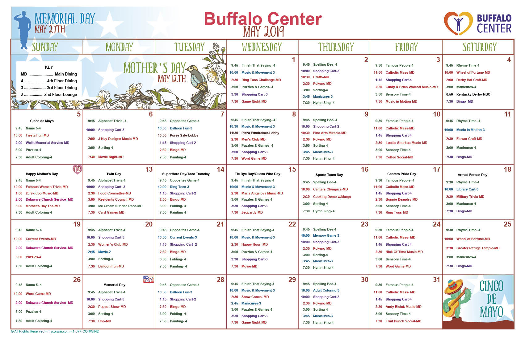 Buffalo Center Centers Health Care Nursing and RehabilitationCalendar